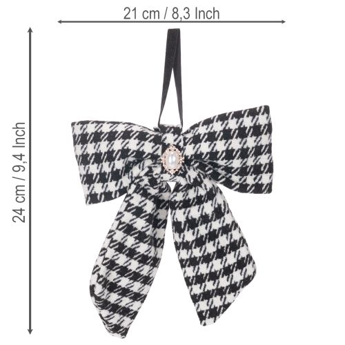 Tygrosett med brosch och galge, rutig, 24 cm, 2 stycken | Floristik24.se