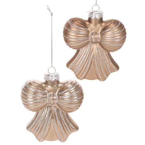 Julgranskulor i glas, rosett för upphängning, 10 cm, 2 stycken köpa | Floristik24.se