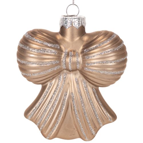 Julgranskulor i glas, rosett för upphängning, 10 cm, 2 stycken | Floristik24.se