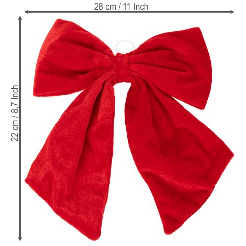 Röd dekorativ rosett som juldekoration, 28 cm, 3 stycken | Floristik24.se
