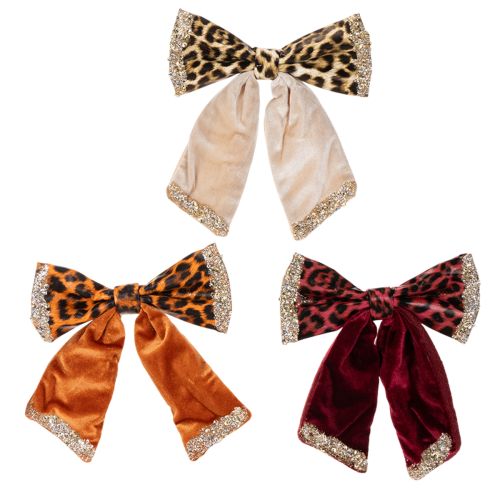 Dekorativ rosett med djurtryck leopardmönster 20 cm 3 st köpa | Floristik24.se