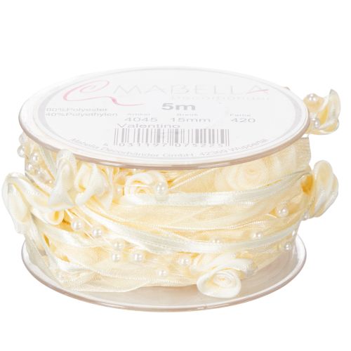 Artikel Band Valentino krämfärgat 15mm 5m