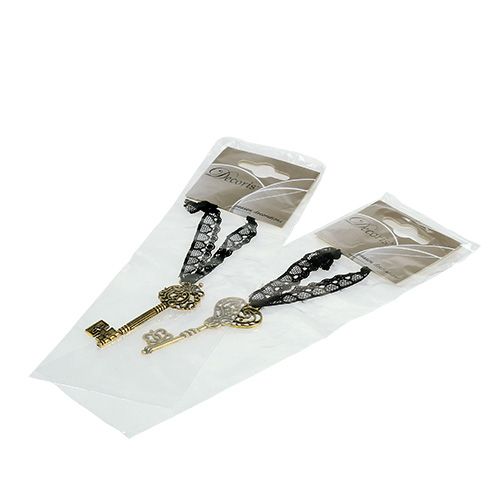 Floristik24 Nyckel för att hänga 7cm guld, antika 2 st