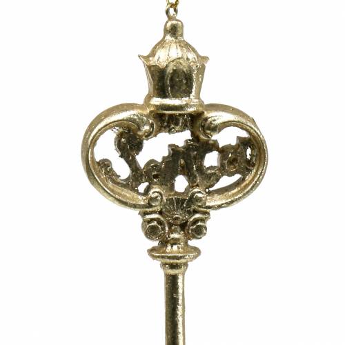 Floristik24 Julgransdekorationsnyckel med glimmerguld 13cm 2st