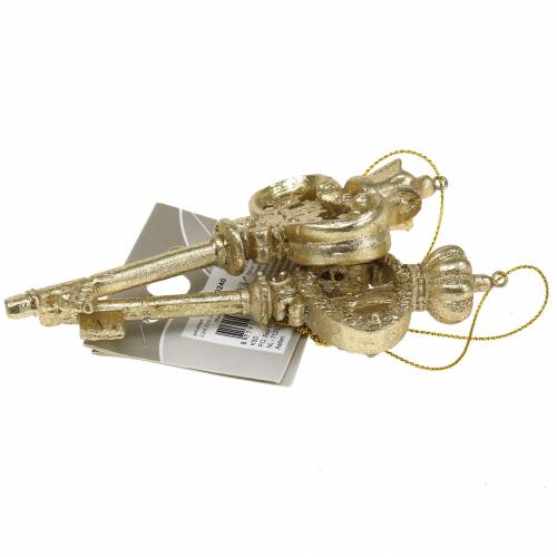 Floristik24 Julgransdekorationsnyckel med glimmerguld 13cm 2st