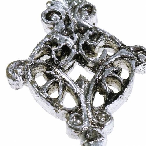 Artikel Dekorativ nyckel för upphängning av antiksilver 10cm 3 st