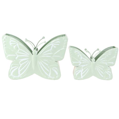 Artikel Butterfly Metal Flowerpot Grön 22,5/30cm Set med 2