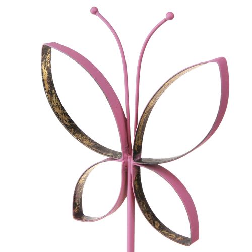 Artikel Butterfly Metall Dekorstativ Fuchsia Guld H29cm 2 st