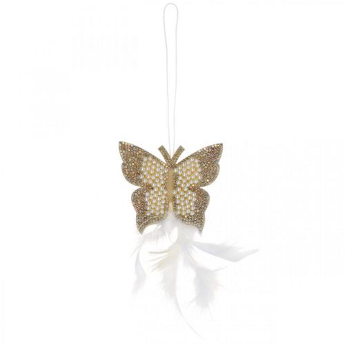 Filt fjäril för att hänga kräm bröllop dekoration 16cm