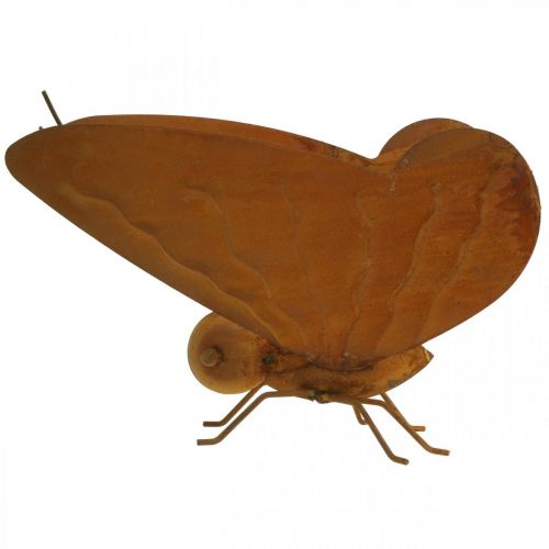 Floristik24 Trädgårdsfigur, fjäril att placera, metalldekor patina L20cm B21cm