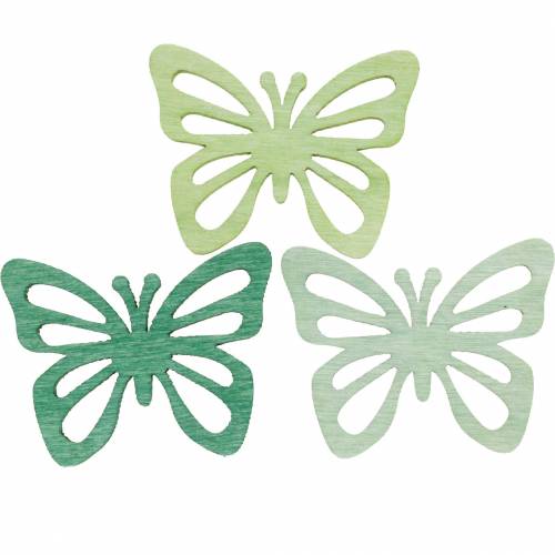 Artikel Strö dekorationsfjärilar, vår, träfjärilar, bordsdekoration för att strö 72st