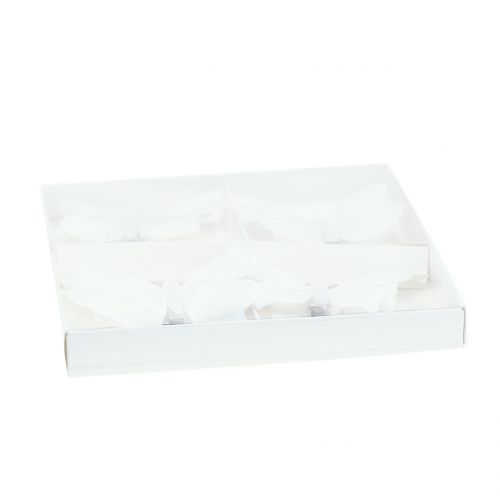 Floristik24 Fjäril på klämman vit 8 cm 8st
