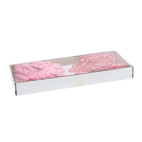 Floristik24 Fjäril 9,5 cm rosa 12st