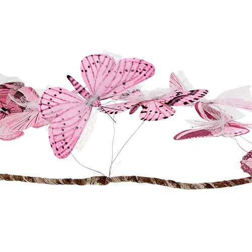 Artikel Fjäril krans rosa 154 cm