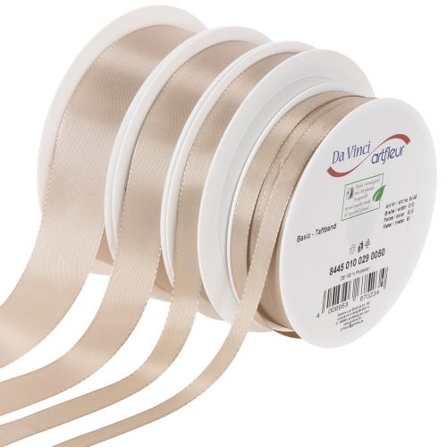 Dekorativt taftband, beige, olika bredder, 50 m köpa | Floristik24.se