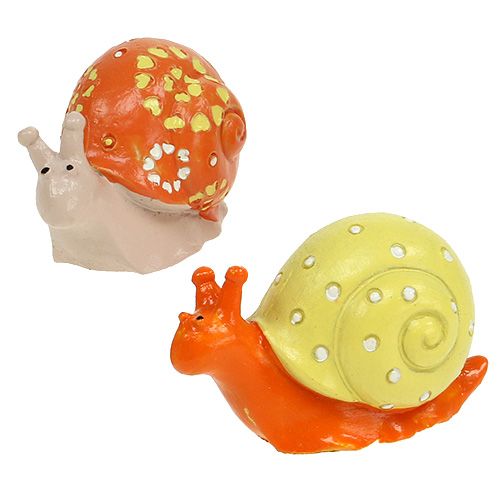 Floristik24 Sniglar med limprick orange, gul 6 cm 12st