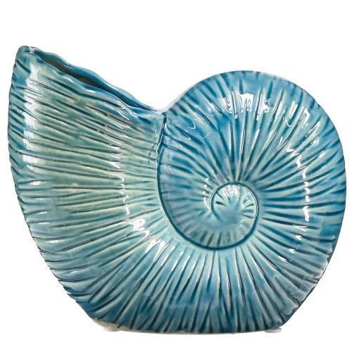 Artikel Snigel dekorativ vas blomvas blå keramik L18cm