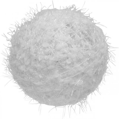 Floristik24 Snöboll vinterdekoration dekoboll vit ull Ø10cm 4st