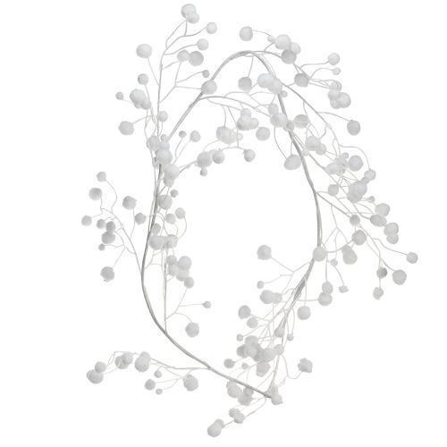 Floristik24 Snöbollsgirlang vinterdekoration vitt glitter L125cm