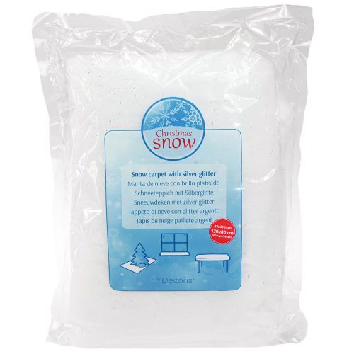 Artikel Snöfilt glimmer snömatta med silverglitter 120×80cm