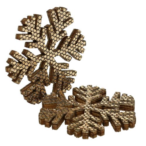 Artikel Snöflinga guld juldekoration Ø4cm 48 st