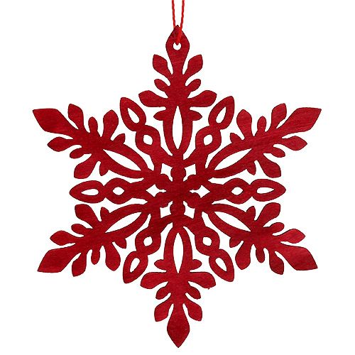 Floristik24 Snöflingeträ Ø8cm - Ø12cm natur/röd 12p