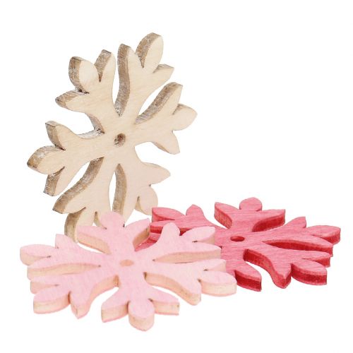 Artikel Snöflingor för spridning rosa, rosa, naturlig Ø4cm 72 st