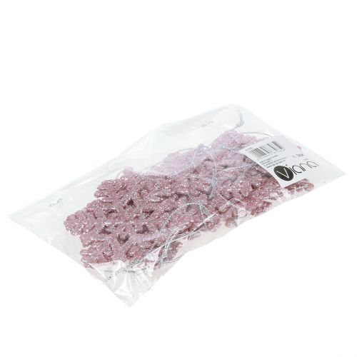 Floristik24 Snöflinga Ø8cm rosa med glitter 12st
