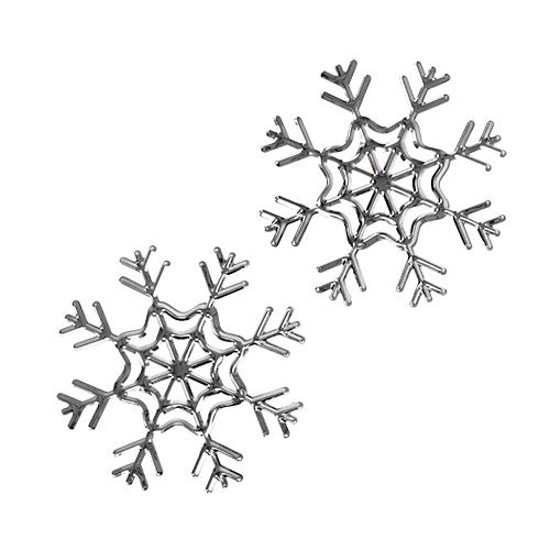 Floristik24 Snöflinga silver 10cm 3st