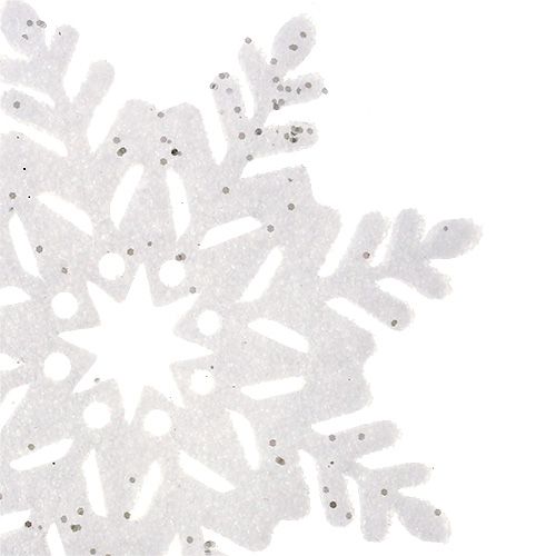 Artikel Snöflingavitt med glimmer. 10 cm 12p