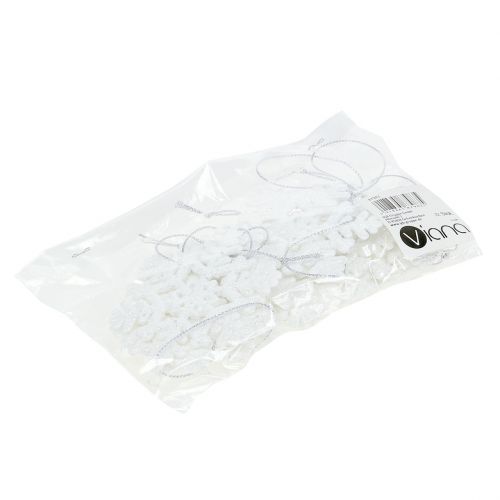Floristik24 Snöflinga Ø8cm vit med glitter 12st