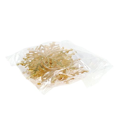 Floristik24 Metall snöflinga guld 10cm 4st
