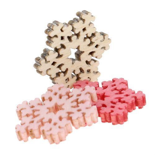 Artikel Snowflake mix rosa, ros, naturlig Ø2cm 144p