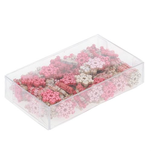 Artikel Snowflake mix rosa, rosa, naturlig Ø2cm 144 st