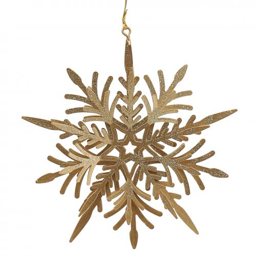 Snowflake 3D effekt guld 16cm x 15,5cm 2 st