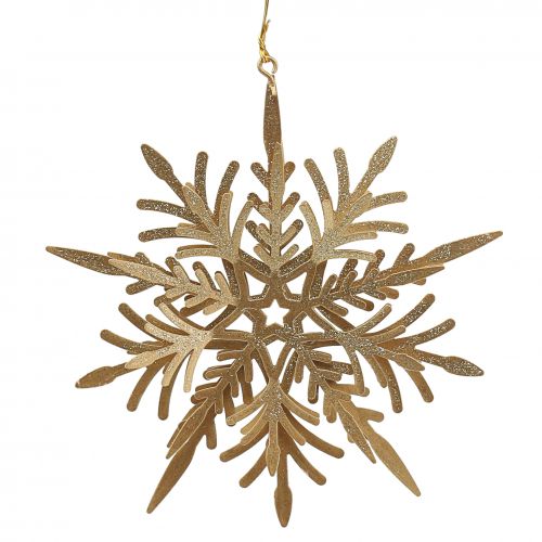 Floristik24 Snowflake 3D effekt guld 16cm x 15,5cm 2st