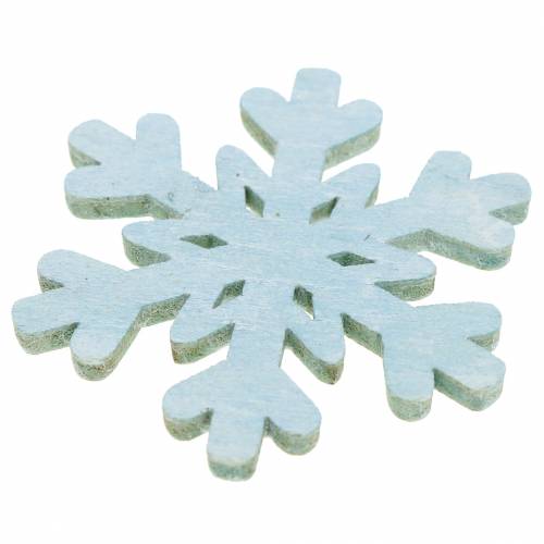 Floristik24 Strödekor snöflinga blå/grå/vit 4cm 72 st