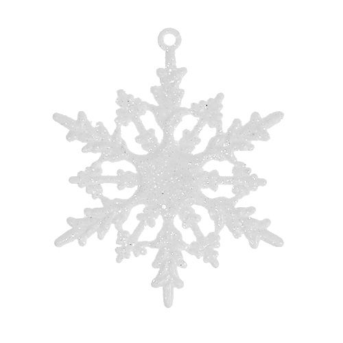 Floristik24 Snöflinga att hänga 7cm vit med glitter 36st