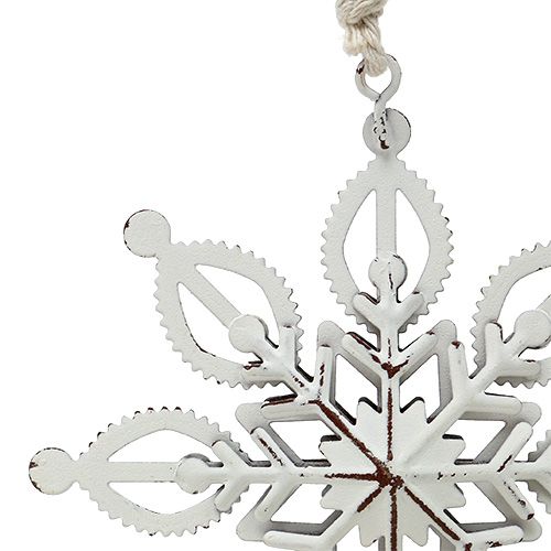 Floristik24 Metall snöflinga vit 10,5-11cm 4st