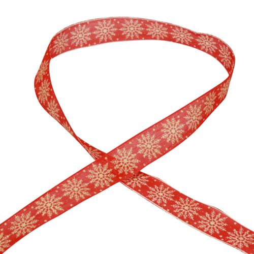 Artikel Julband present band snöflingor röd 25mm 20m