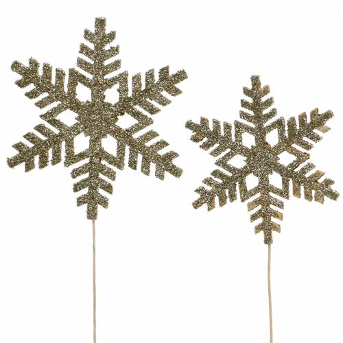 Artikel Deco plug snowflake glitter Ø8/10cm 18p