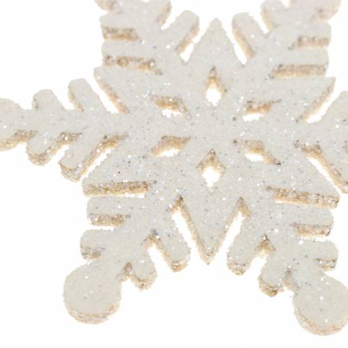 Floristik24 Scatter dekoration snöflinga glitter vit 5cm 48 st