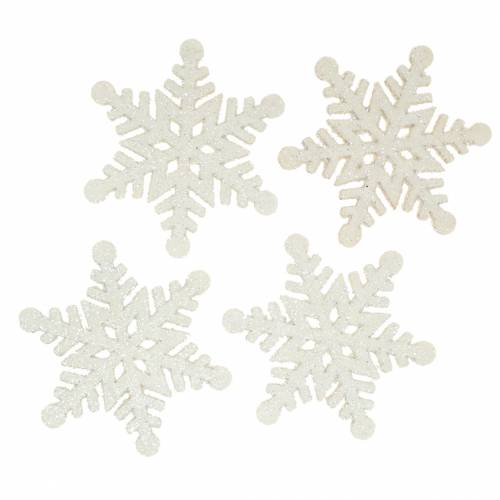 Scatter dekoration snöflinga glitter vit 5cm 48p
