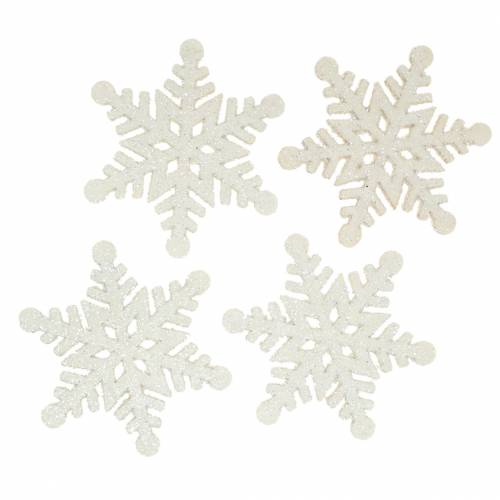 Floristik24 Scatter dekoration snöflinga glitter vit 5cm 48 st