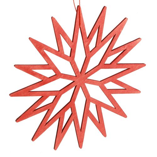 Artikel Snöflinga dekoration träträd dekorationer orange 15cm 8 st
