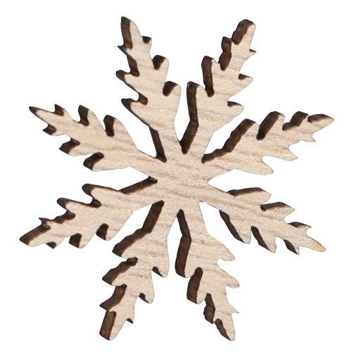 Artikel Snowflake dekorativa shakers vit naturträ Ø3cm 48 st