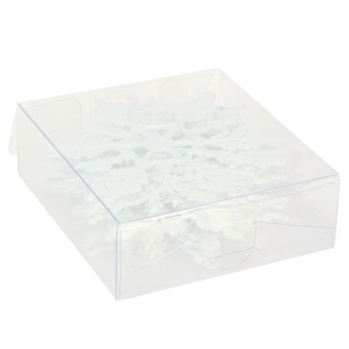 Artikel Snöflinga dekoration vit glitter iskristaller 10cm 12 st