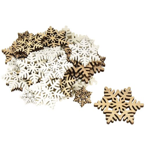 Artikel Snöflingor Trädekoration Vit Naturlig 3/5/7cm Blandade 36 st