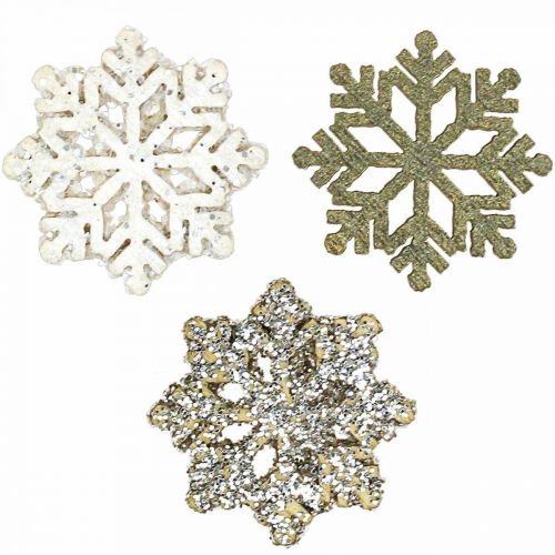 Artikel Snöflingor träglittermix Ø2cm 144p
