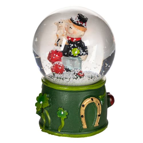 Lyckobringande snöglob med sotarefigur, 4 cm, 3 stycken | Floristik24.se